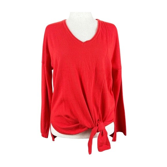 SOMA RED FRONT TIE SWEATER, SIZE L - Picture 1 of 5